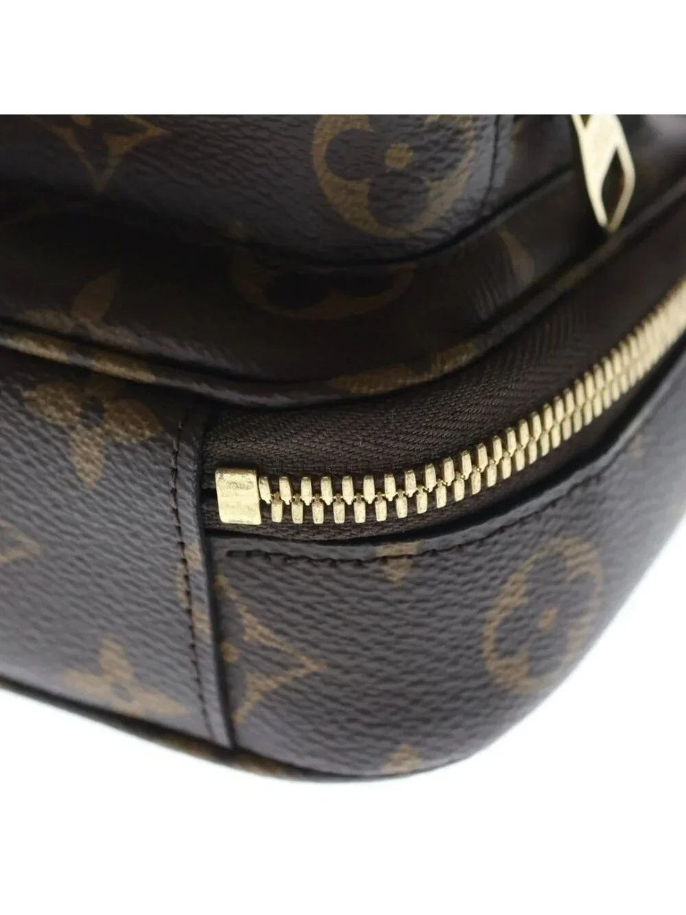 Louis Vuitton Monogram Utility Shoulder Bag Brown Leather Gold
